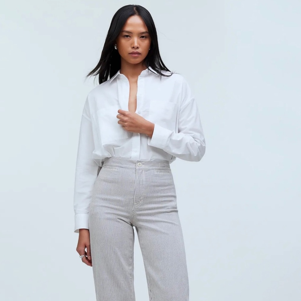 The Petite Emmett Wide-Leg Crop Pant: Welt Pocket Edition